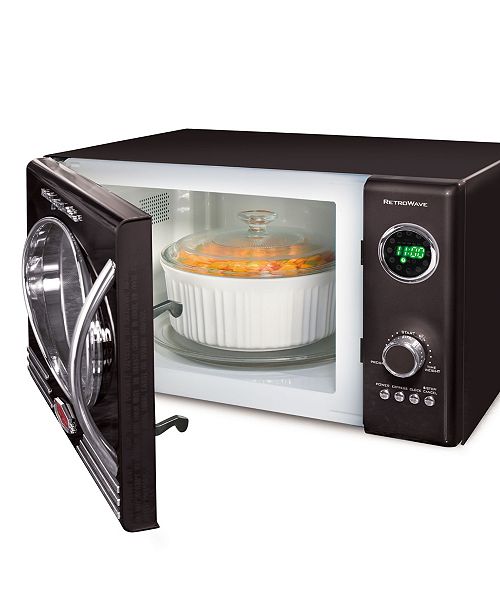 Nostalgia Retro 0 9 Cubic Foot 800 Watt Countertop Microwave Oven Reviews Small Appliances Kitchen Macy S
