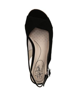 Women's Socialite Peep Toe Slingback Espadrille Wedge Sandals