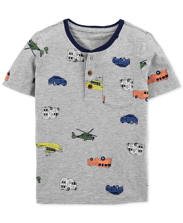 Carter's Toddler Boys Cotton Vehicles Henley T-Shirt - Macy's