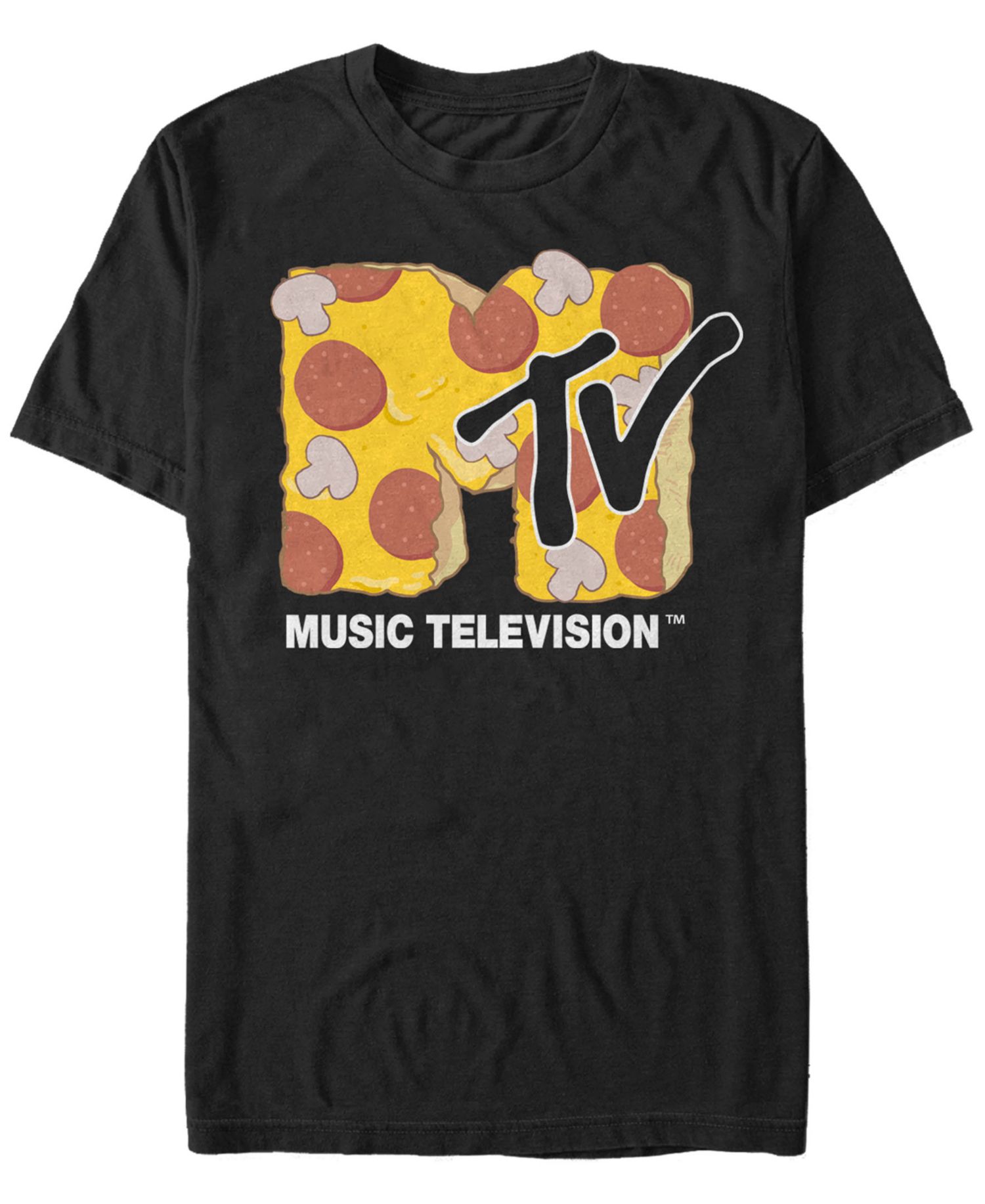 Men's Pepperoni and Mushroom Pizza Logo Short Sleeve T- shirt