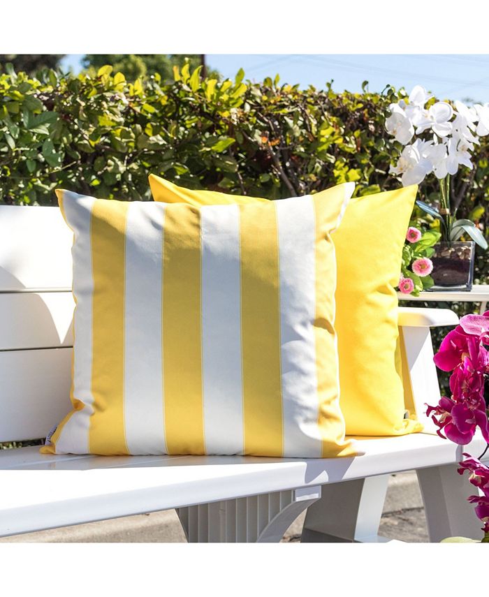 Homey Cozy Olivia Stripe Outdoor Pillow Set of 2 & Reviews Decorative & Throw Pillows Bed