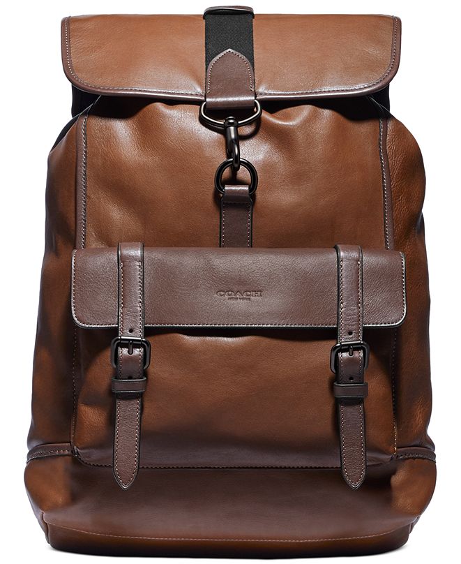 COACH Men&#39;s Bleecker Leather Backpack & Reviews - All Accessories - Men - Macy&#39;s
