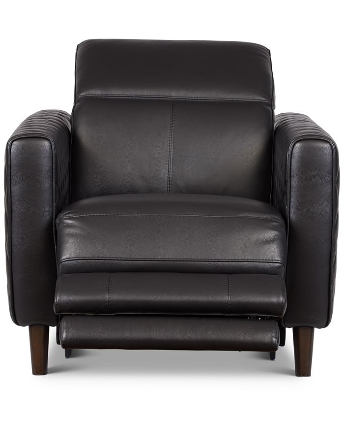 Macy's CLOSEOUT! Jaconna 34" Leather Dual Power Recliner, Created for