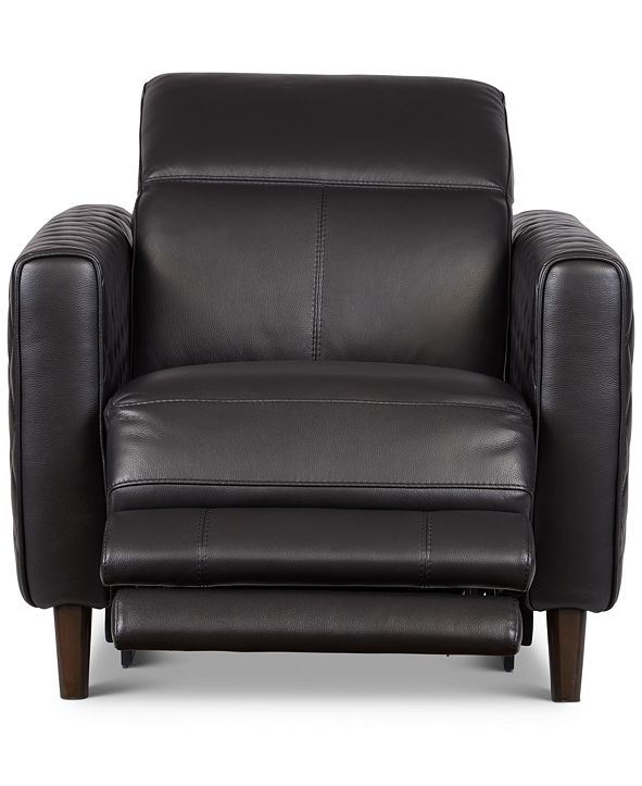 Furniture Jaconna 34" Leather Dual Power Recliner, Created for Macy's