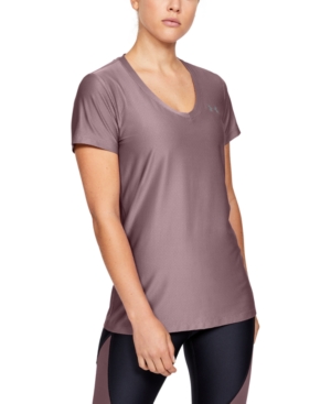 Under Armour Women S Ua Tech V Neck T Shirt In Hushed Pink Metallic Silver Modesens