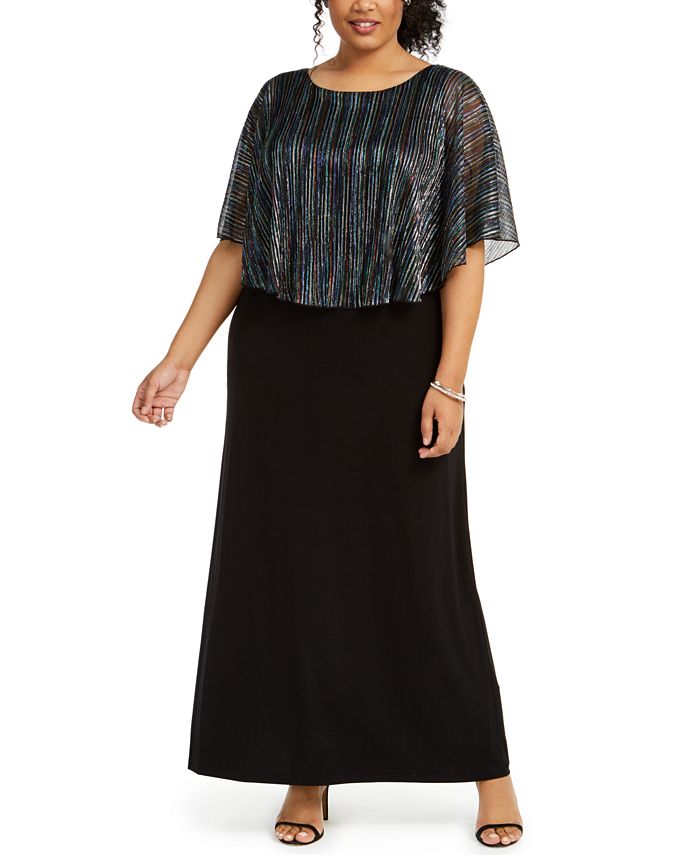 plus size capelet gown