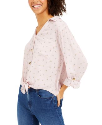 Hippie Rose - Juniors' Tie-Front Shirt