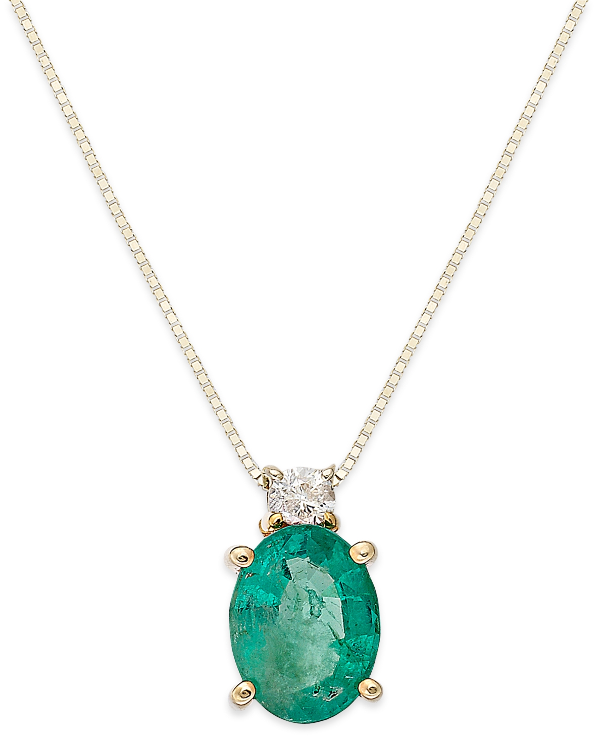 Sapphire (1-1/2 ct. t.w.) and Diamond Accent Oval Pendant Necklace in 14k Yellow Gold (Also Available in Ruby and - Emerald