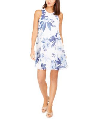 calvin klein floral trapeze dress