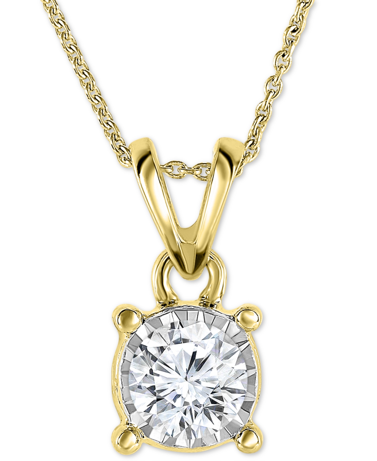 Diamond 18" Pendant Necklace (1/2 ct. t.w.) in 14k White, Yellow, or Rose Gold - Rose Gold