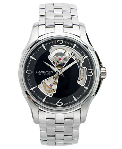Hamilton Watch, Men's Swiss Automatic Jazzmaster Open Heart Stainless Steel Bracelet 40mm H32565135