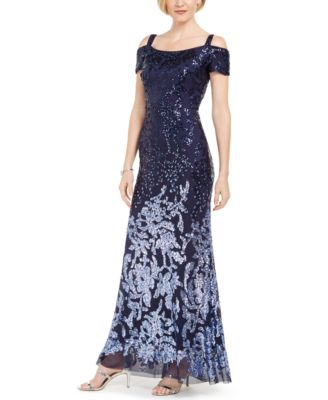 r&m richards cold shoulder gown