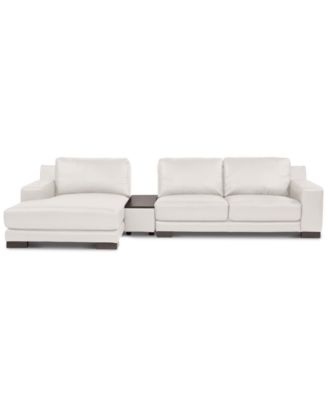 CLOSEOUT! Darrium 3-Pc. Leather Chaise Sofa with Console, Created for Macy's