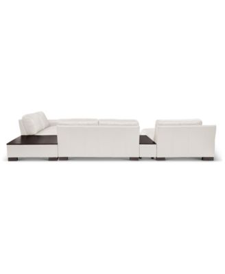 CLOSEOUT! Darrium 5-Pc. Leather Chaise Sectional with Corner Table & Console, Created for Macy's
