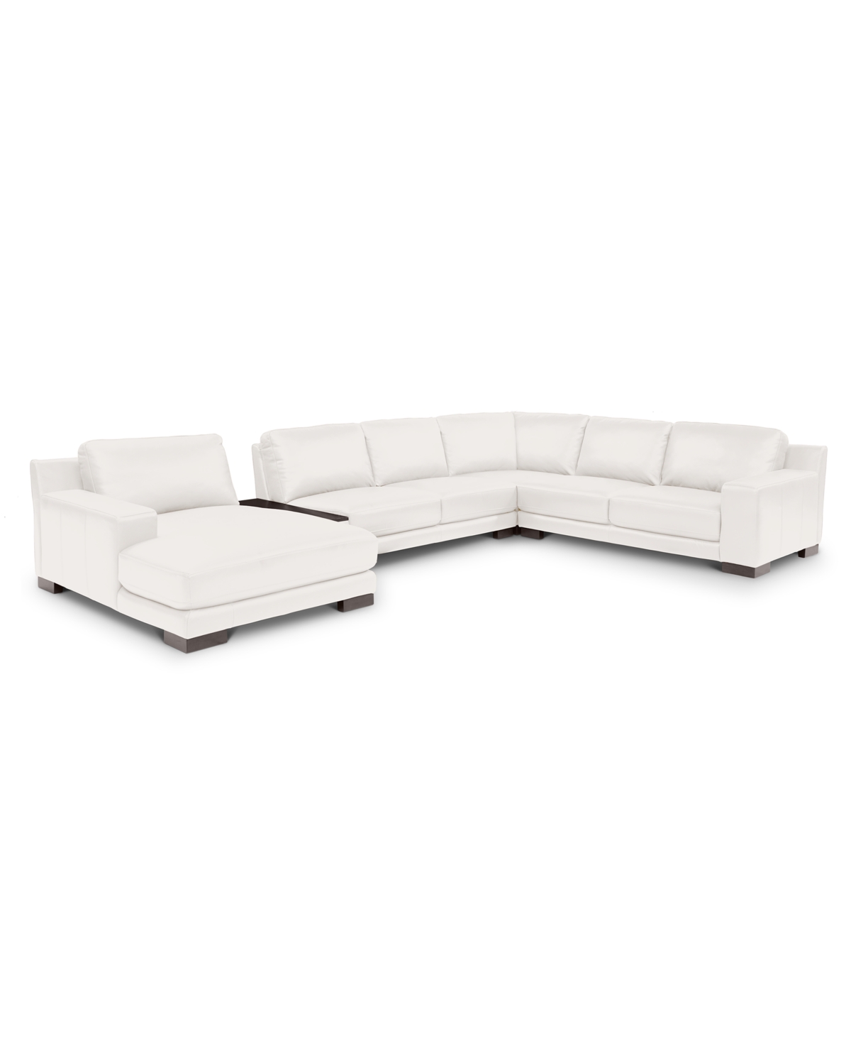 Macy's Darrium 5pc Leather Sectional With Console, Created For  In White