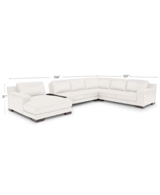 CLOSEOUT! Darrium 5Pc Leather Sectional with Console, Created for Macy's