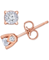 TruMiracle Diamond Stud Earrings (3/8 ct. t.w.) in 14k White, Yellow, or Rose Gold - Rose Gold