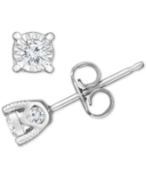 TruMiracle Diamond Stud Earrings (3/8 ct. t.w.) in 14k White, Yellow, or Rose Gold - White Gold