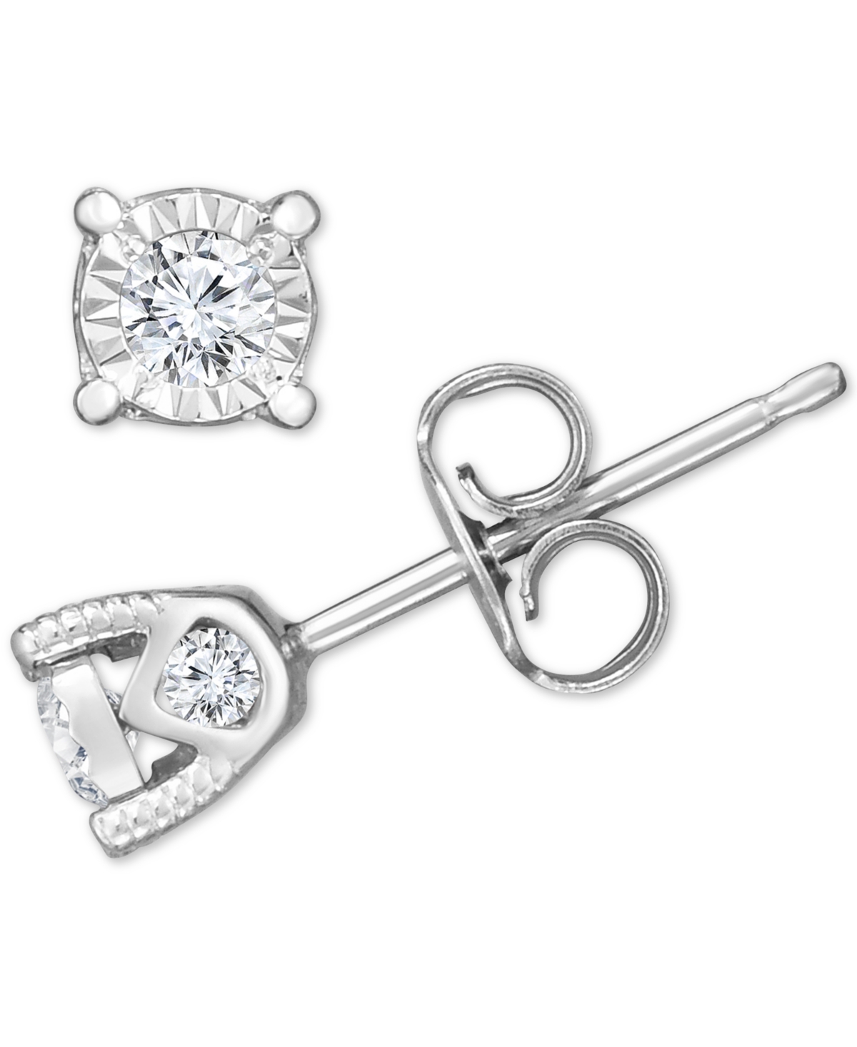 Diamond Stud Earrings (3/8 ct. t.w.) in 14k White, Yellow, or Rose Gold - Rose Gold