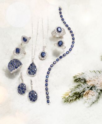 EFFY&reg; Emerald (9-1/3 ct. t.w.) and Diamond (1/4 ct. t.w.) Tennis Bracelet in 14k Gold (Also Available in Brasilica by EFFY&reg; Sapphire)