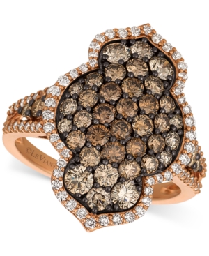 image of Le Vian Chocolatier Diamond Cluster Statement Ring (2-1/20 ct. t.w.) in 14k Rose Gold