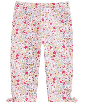 First Impressions - Baby Girls Floral-Print Keyhole Capri Pants