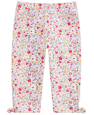 First Impressions Toddler Girls Floral-Print Keyhole Capri Pants ...