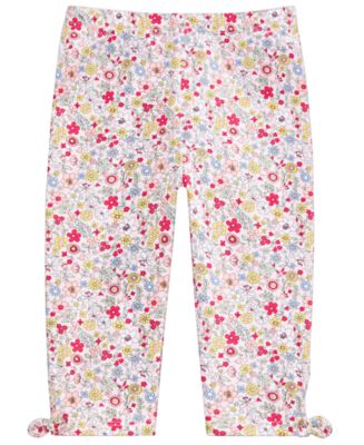 First Impressions Toddler Girls Floral-Print Keyhole Capri Pants ...