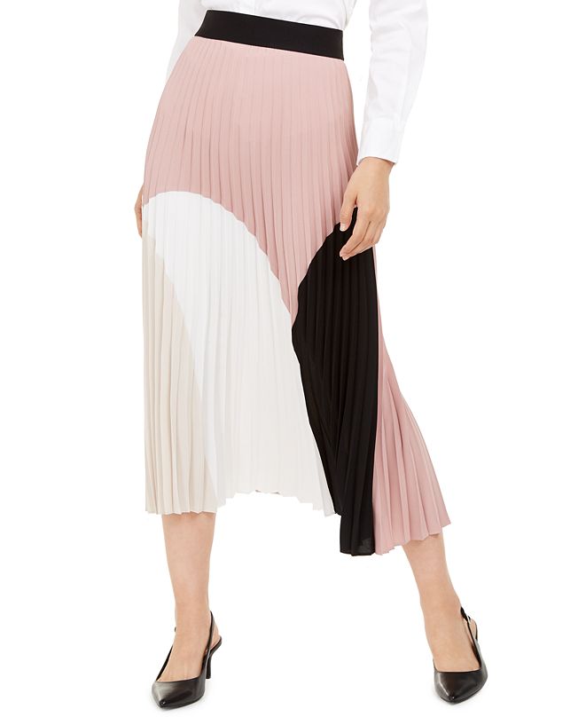 Alfani Pleated Colorblocked Skirt, Created for Macy's & Reviews