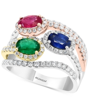 image of Effy Multi-Gemstone (1-1/2 ct. t.w.) & Diamond (1 ct. t.w.) in 14k Gold, White Gold & Rose Gold