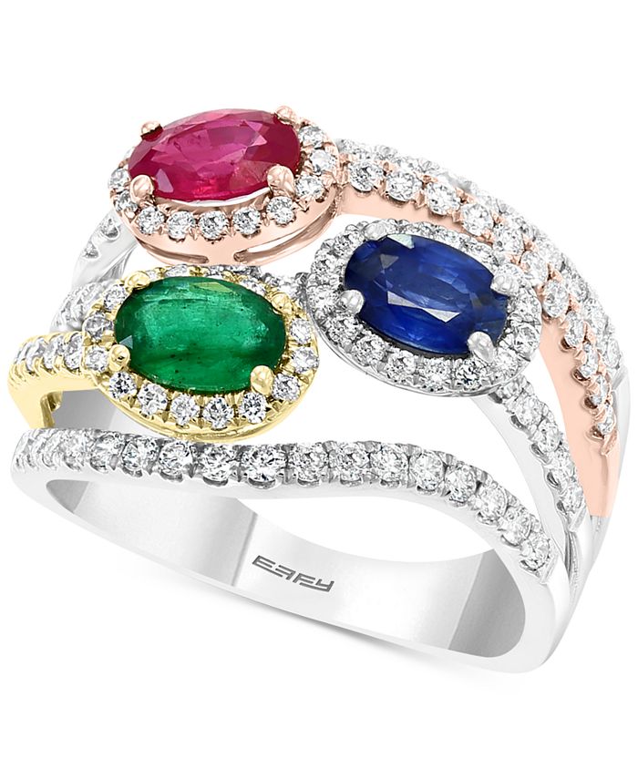 EFFY Collection - Multi-Gemstone (1-1/2 ct. t.w.) & Diamond (1 ct. t.w.) in 14k Gold, White Gold & Rose Gold