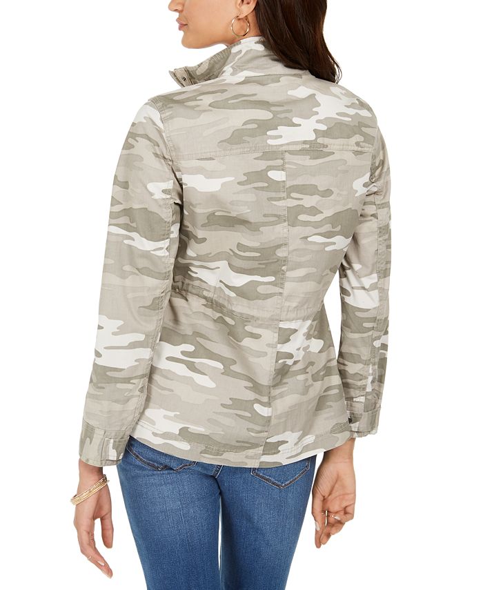 Style & Co Camoflauge Twill Jacket, Created for Macy's - Macy's