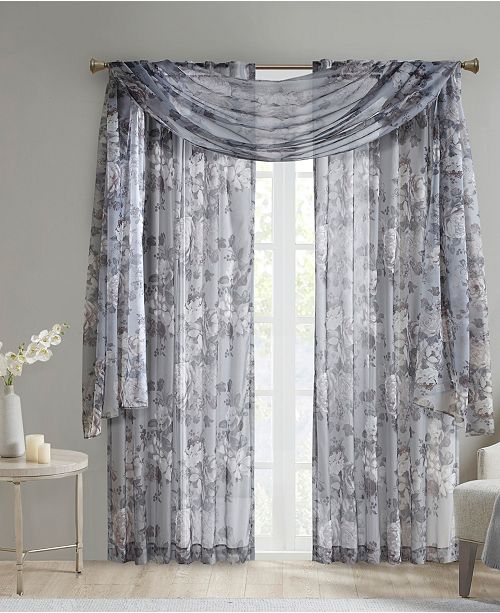 Madison Park Simone Floral Sheer Curtain Collection Reviews