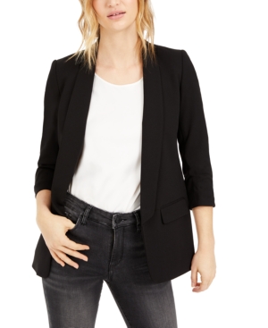 image of Bar Iii Ruched Boyfriend Blazer, Created for Macy-s
