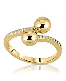 Brilliant Bubbles Diamond (1/10 ct. t.w.) Bypass Ring Designed in Sterling Silver, 14k Yellow Gold over Sterling Silver or 14k Rose Gold over Sterling Silver