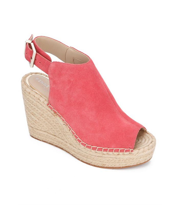 Kenneth Cole New York Women's Olivia Espadrille Peep-Toe Wedges ...