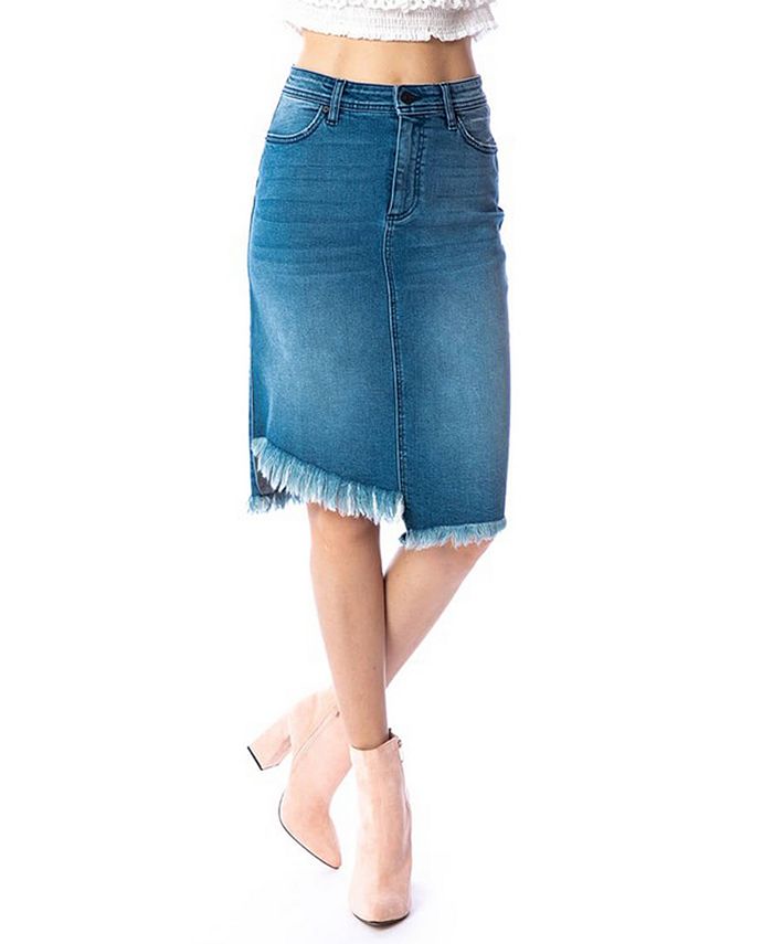 Kancan Mid Rise Asymmetrical Midi Skirt - Macy's
