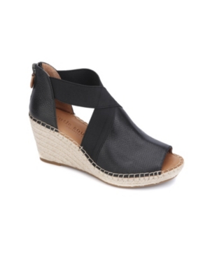 image of Gentle Souls by Kenneth Cole Charli Cross Elastic Wedge Sandals Women-s Shoes