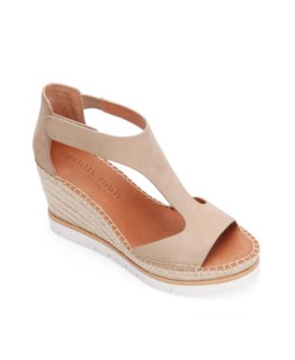Gentle Souls - Elyssa Easy T-Strap Wedge Sandals