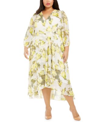 macys plus size yellow dresses