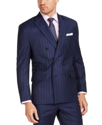 Lauren Ralph Lauren Men's Classic-Fit UltraFlex Stretch Navy Blue Stripe  Double-Breasted Suit Jacket & Reviews - Blazers & Sport Coats - Men - Macy's