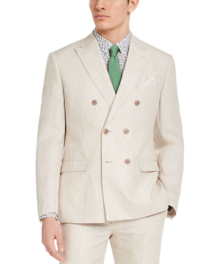 Bar III Men's Slim-Fit Tan Solid Double-Breasted Suit Jacket, Created for  Macy's - Macy's