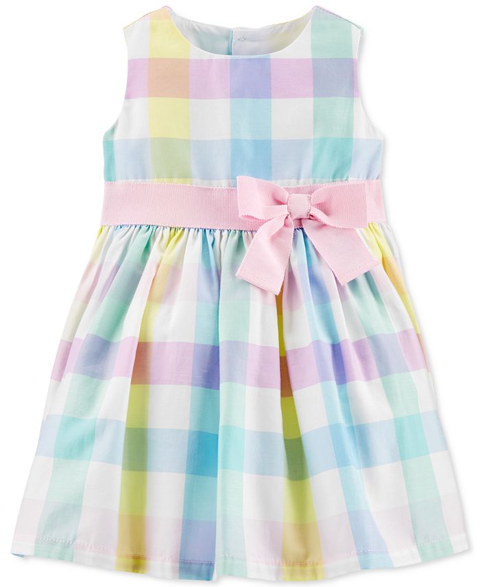 Carter's Baby Girls Multi-Color Gingham Sateen Dress - Macy's