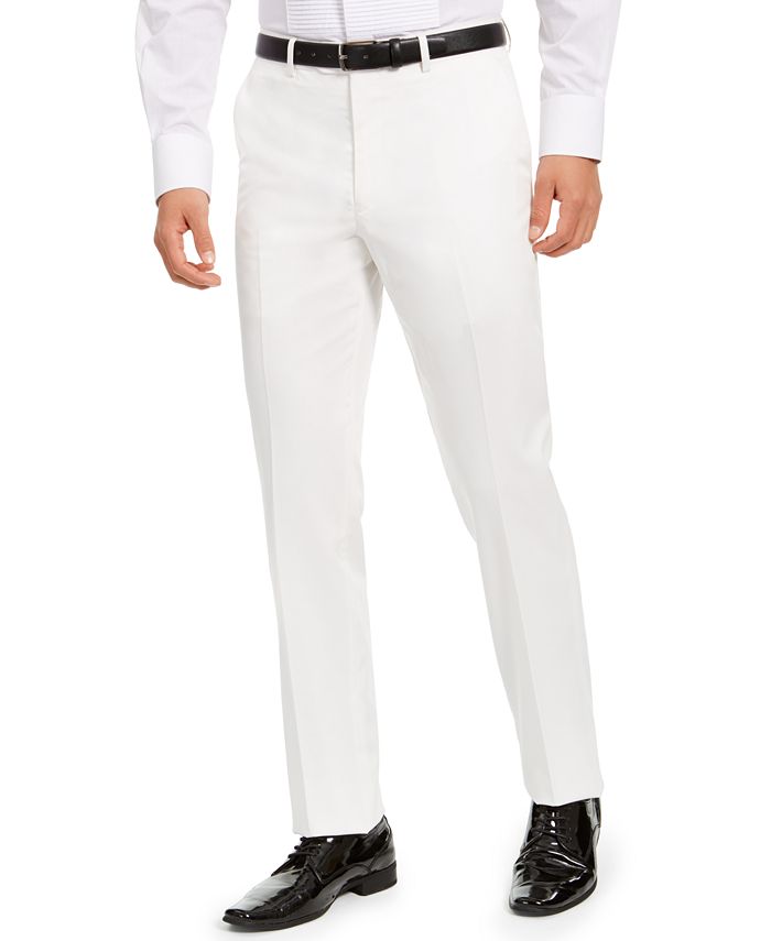 Perry Ellis Men's Slim-Fit Stretch White Peak-Lapel Tuxedo - Macy's