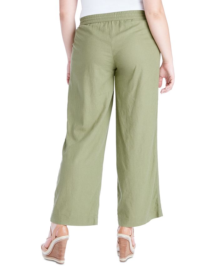 Jessica Simpson Trendy Plus Size Nara Pull-On Linen Pants - Macy's