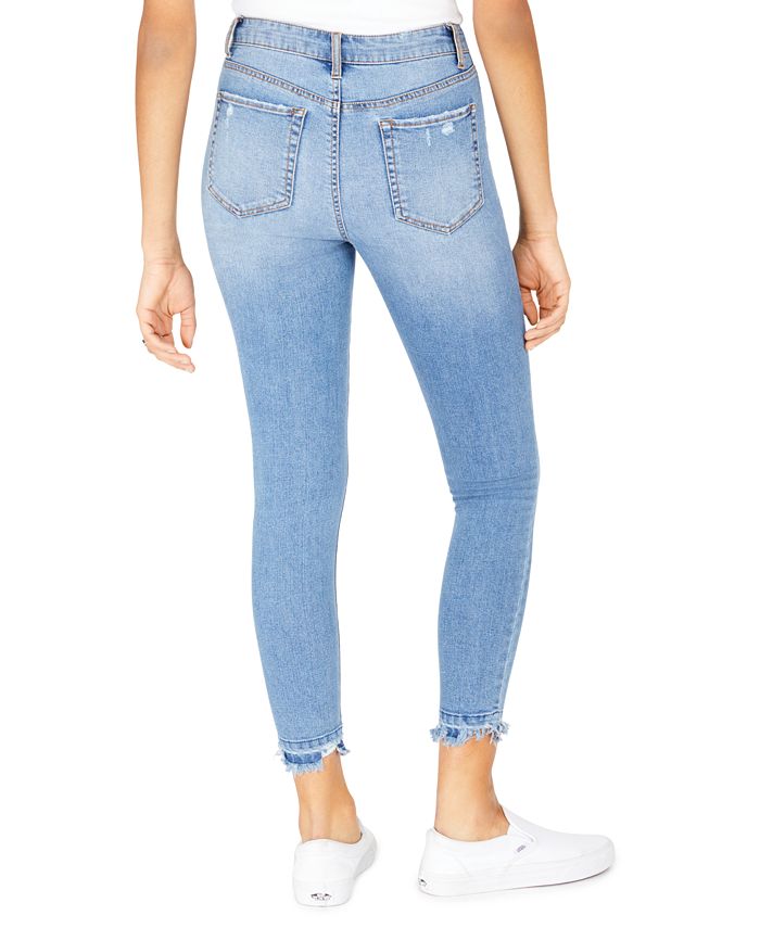 Tinseltown Juniors' Ripped Released-Hem Skinny Jeans & Reviews - Jeans ...
