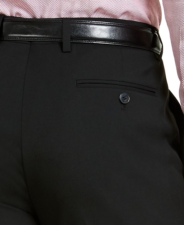 Alfani Men's SlimFit Stretch Black Solid Suit Pants, Created For Macy
