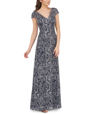 JS COLLECTIONS SOUTACHE-EMBROIDERED GOWN