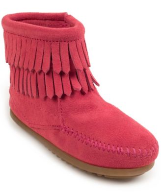 Big Girls Kids' Suede Double Fringe Side Zip Boots