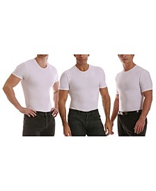 Insta Slim Men's 3 Pack Compression Short Sleeve Crew-Neck T-Shirts